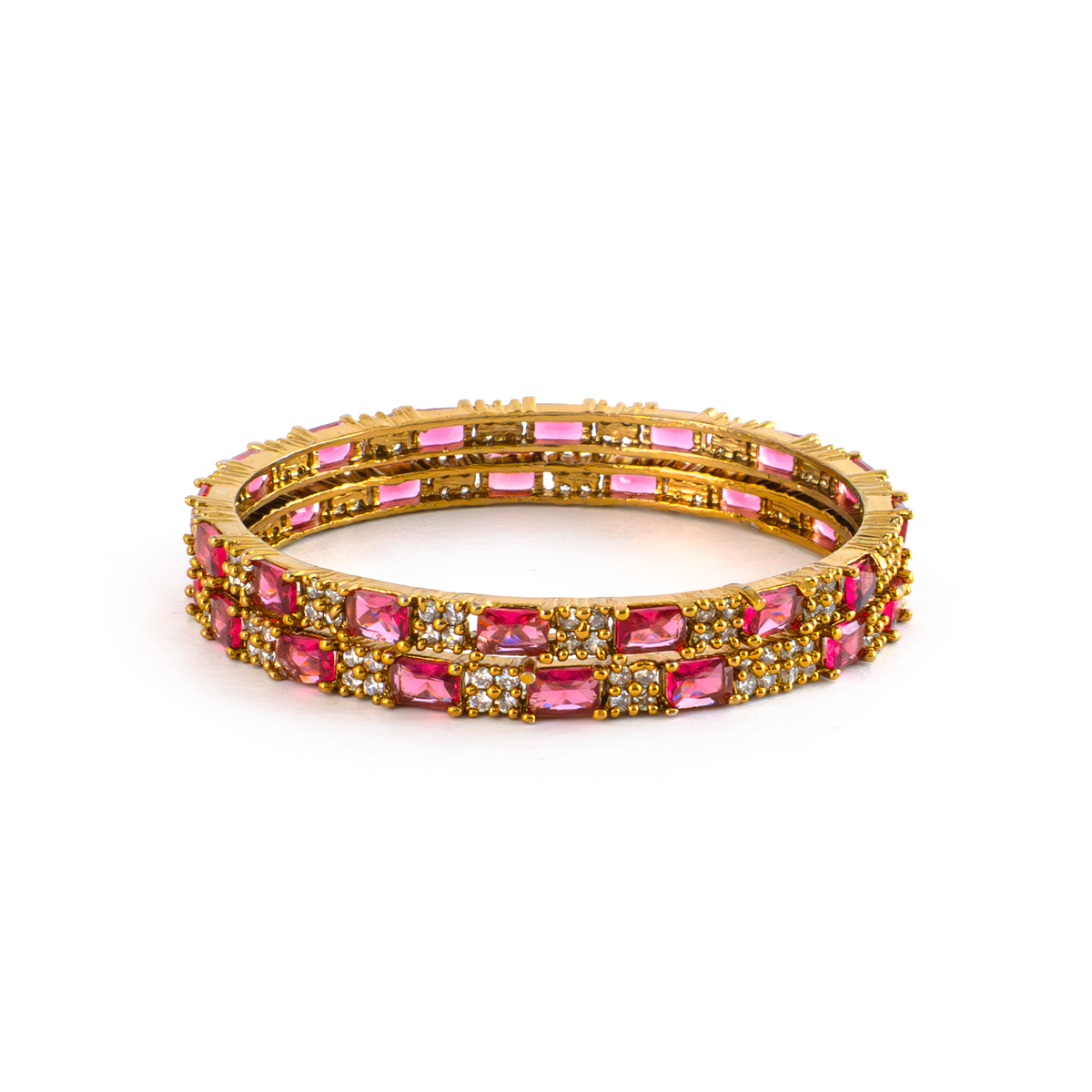 Mehndi Glam CZ bangles in 18K gold plated finish with cubic zirconia (CZ) stones – view 19 of 28