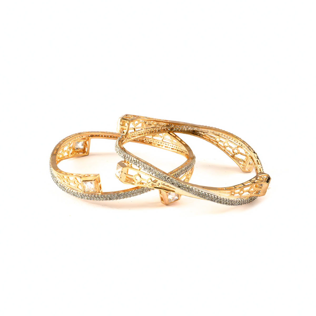 Starlight Swirl bangles in gold plated finish – view 2 of 4