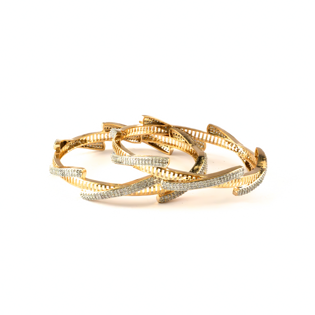 Luminary Gold Orbit bangles in gold plated finish – view 2 of 4