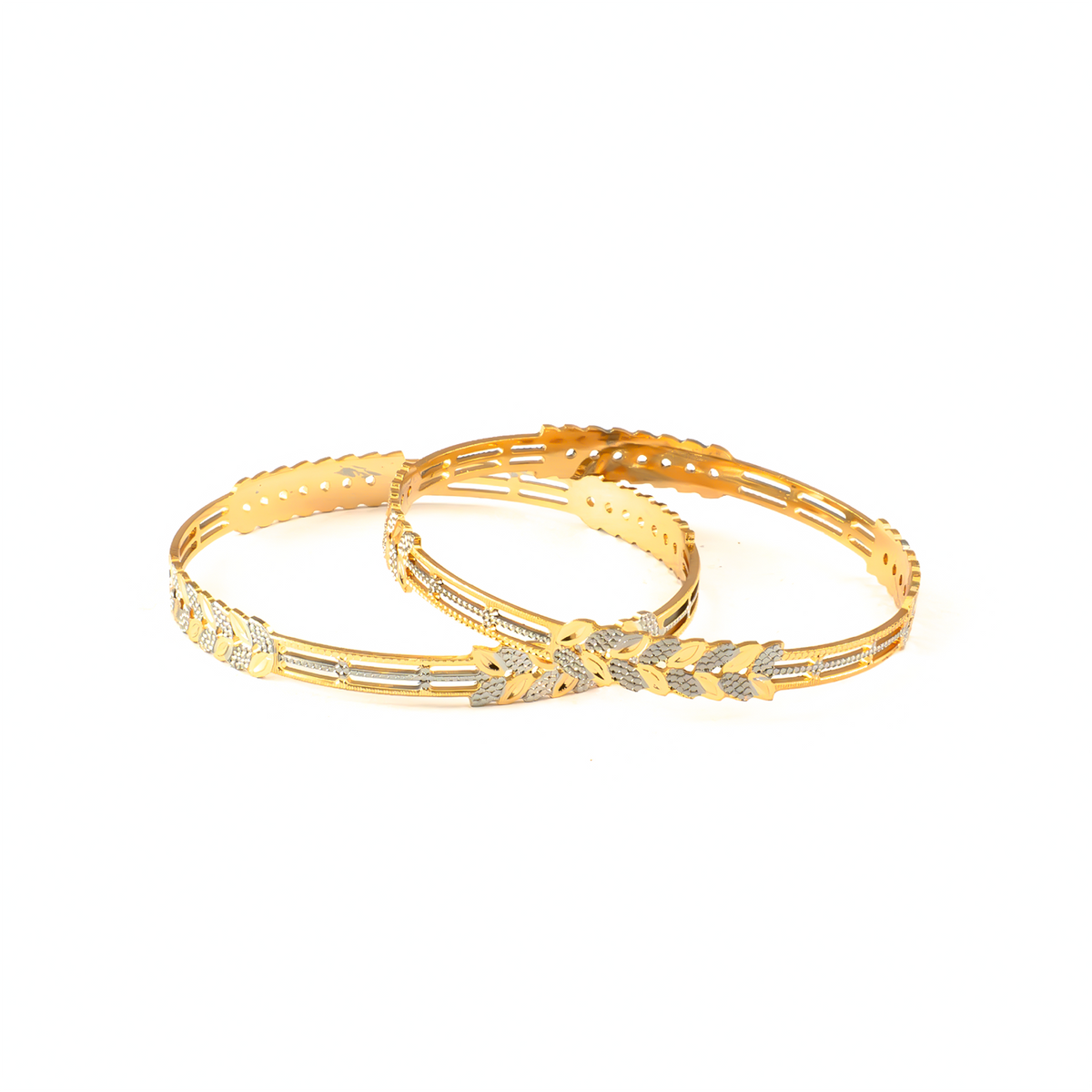 Dual-Tone CNC Bole Churiyan bangles in gold plated finish – view 2 of 4