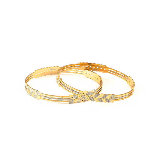 Dual-Tone CNC Bole Churiyan bangles in gold plated finish – view 2 of 4