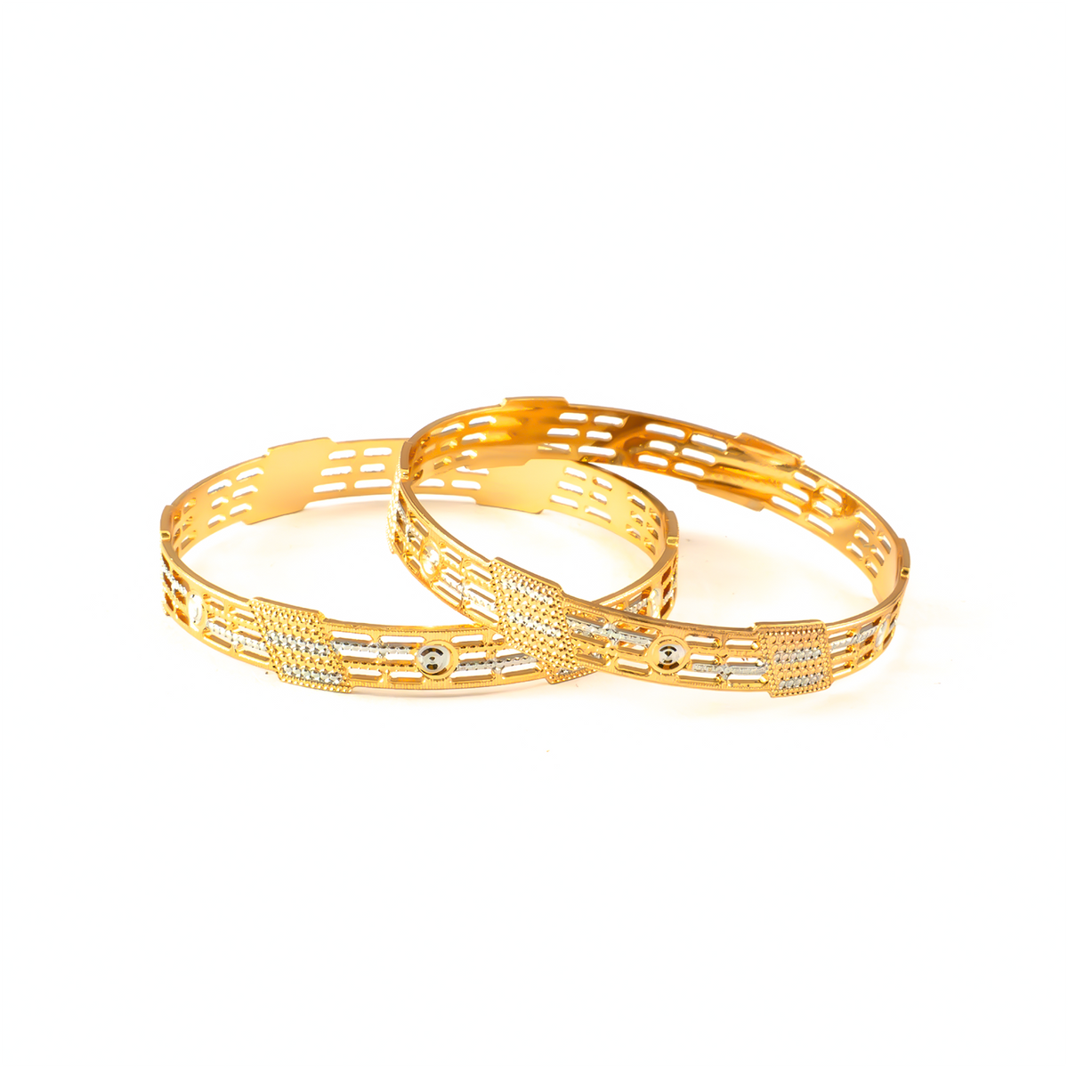 2-Tone CNC Bole Churiyan bangles in gold plated finish – view 2 of 4