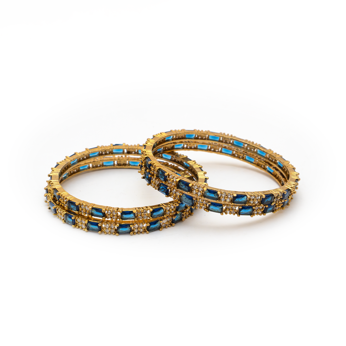 Mehndi Glam CZ bangles in 18K gold plated finish with cubic zirconia (CZ) stones – view 14 of 28