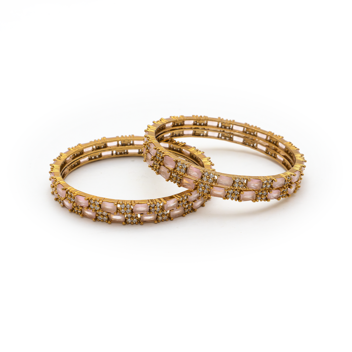 Mehndi Glam CZ bangles in 18K gold plated finish with cubic zirconia (CZ) stones – view 26 of 28