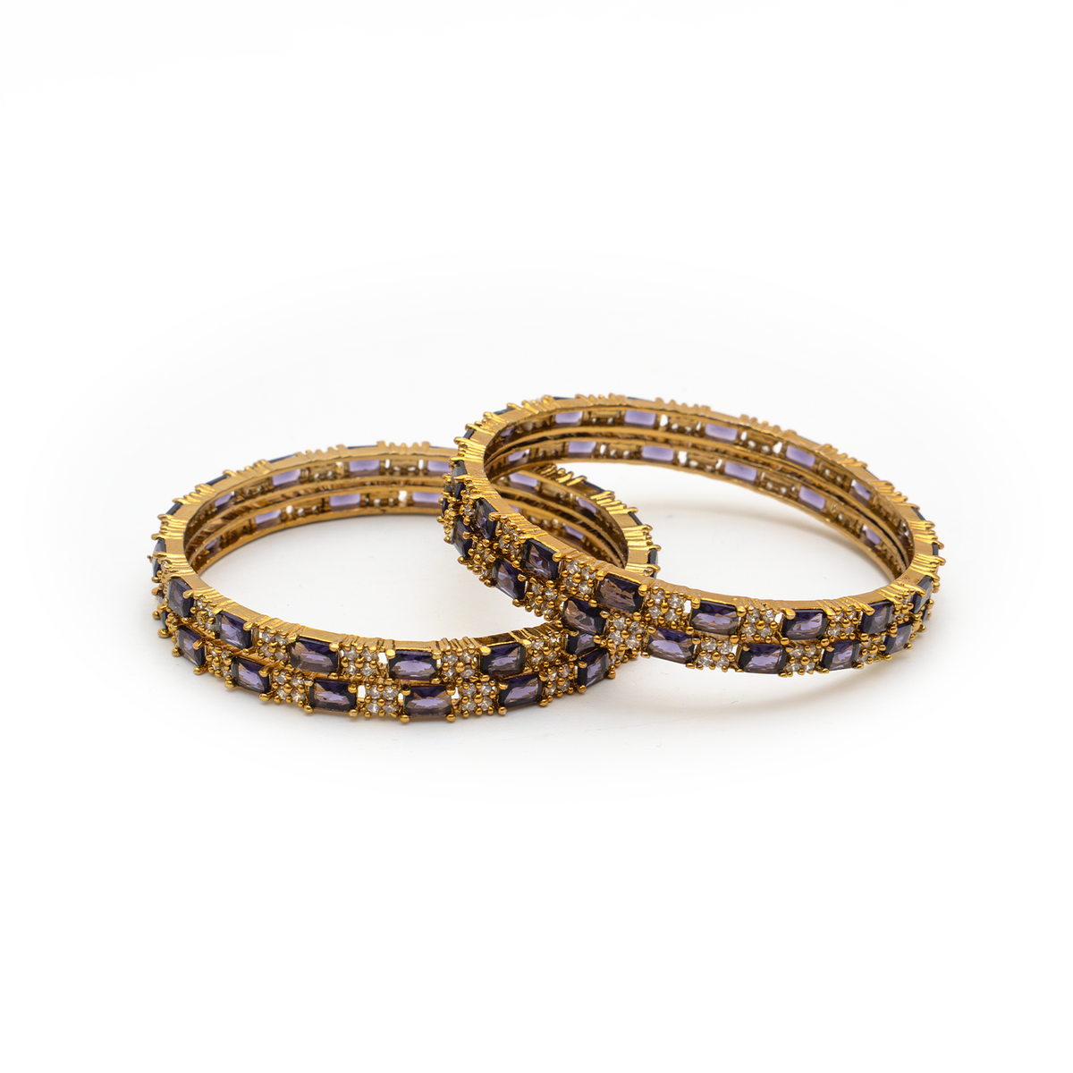 Mehndi Glam CZ bangles in 18K gold plated finish with cubic zirconia (CZ) stones – view 10 of 28