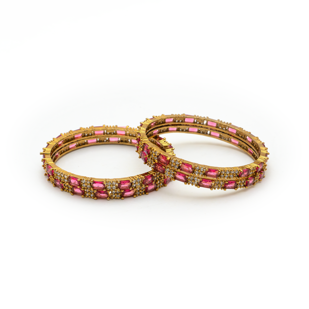 Mehndi Glam CZ bangles in 18K gold plated finish with cubic zirconia (CZ) stones – view 18 of 28
