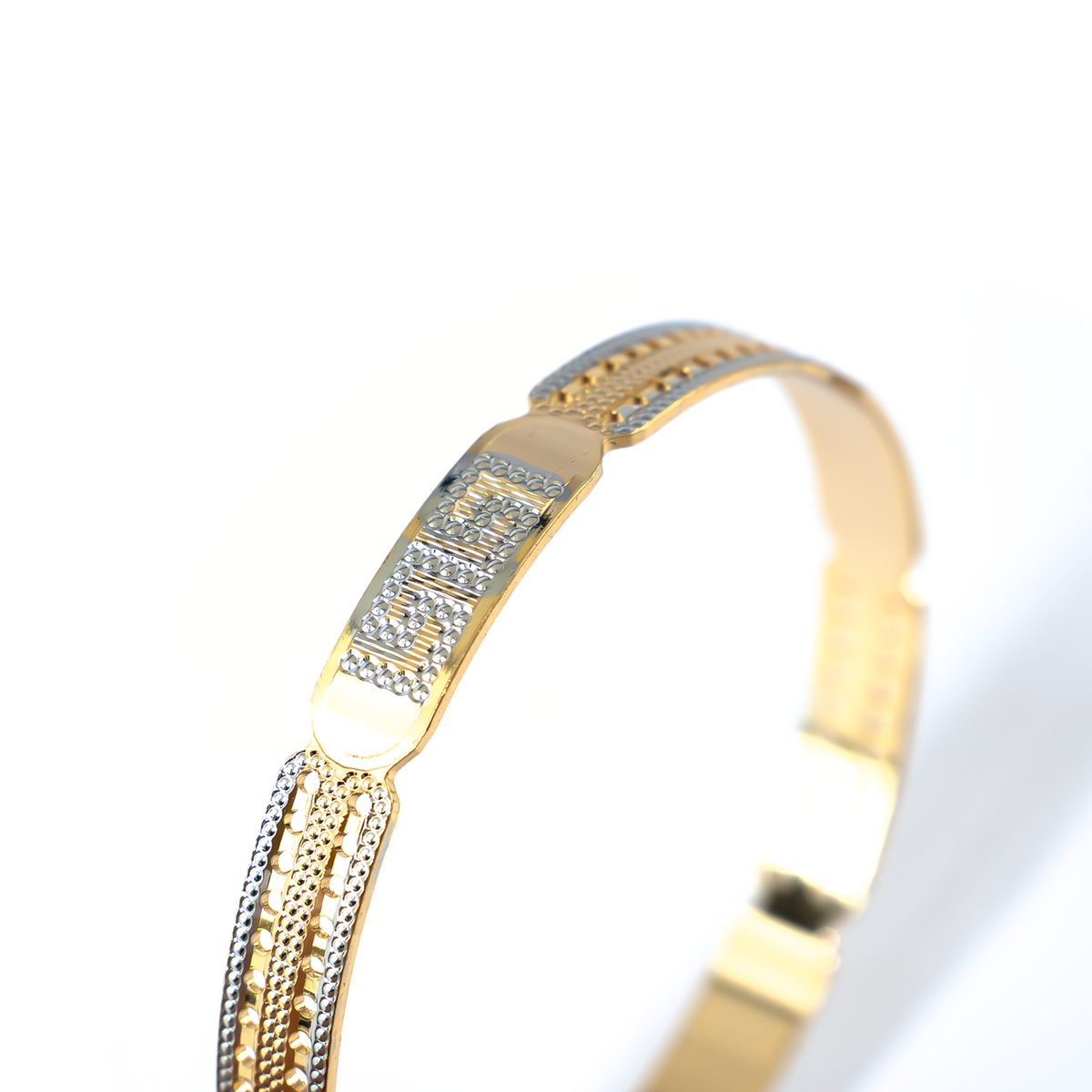 DuoGlow 2-Tone CNC bangles in gold plated finish – view 4 of 4