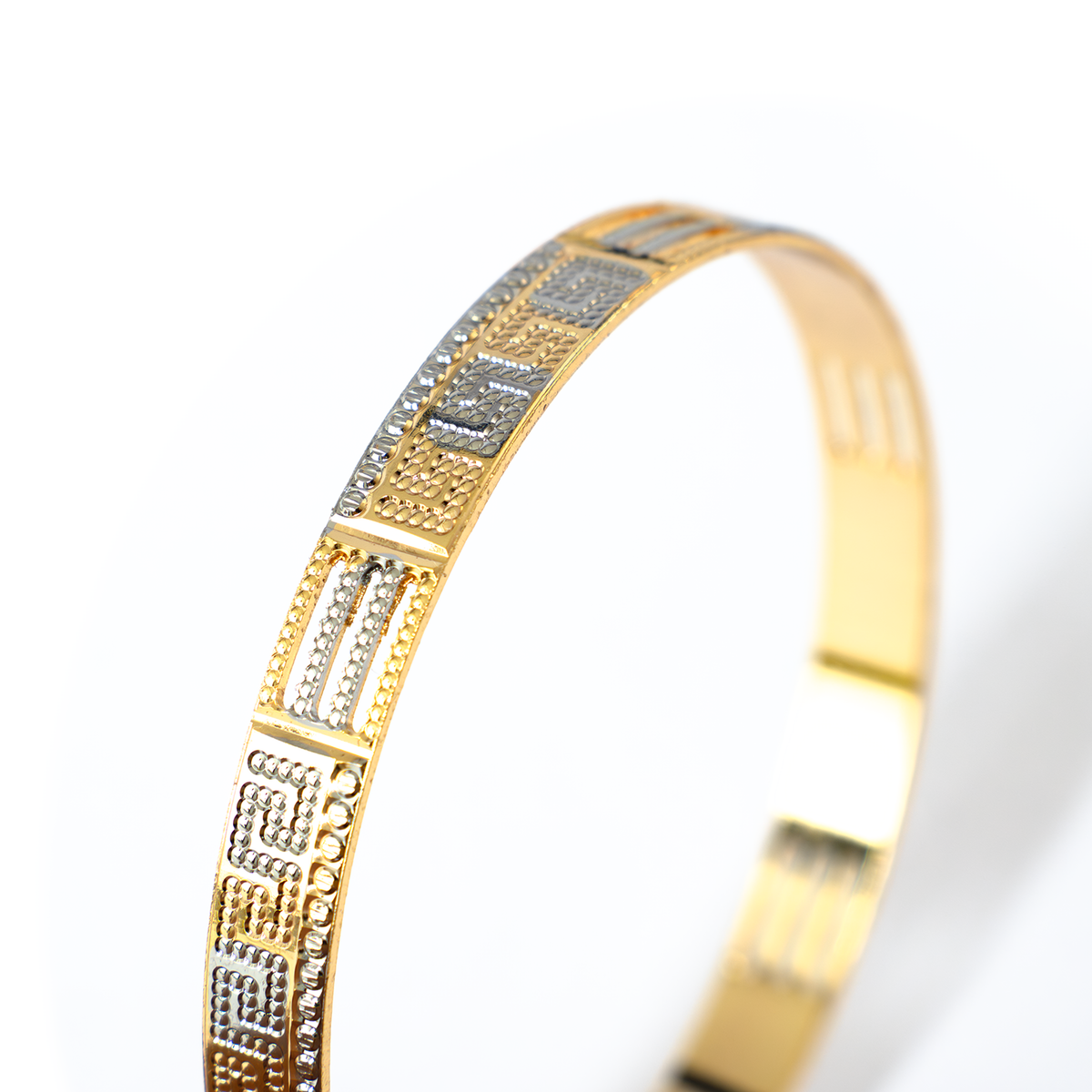Golden Hour 2-Tone CNC bangles in gold plated finish – view 4 of 4