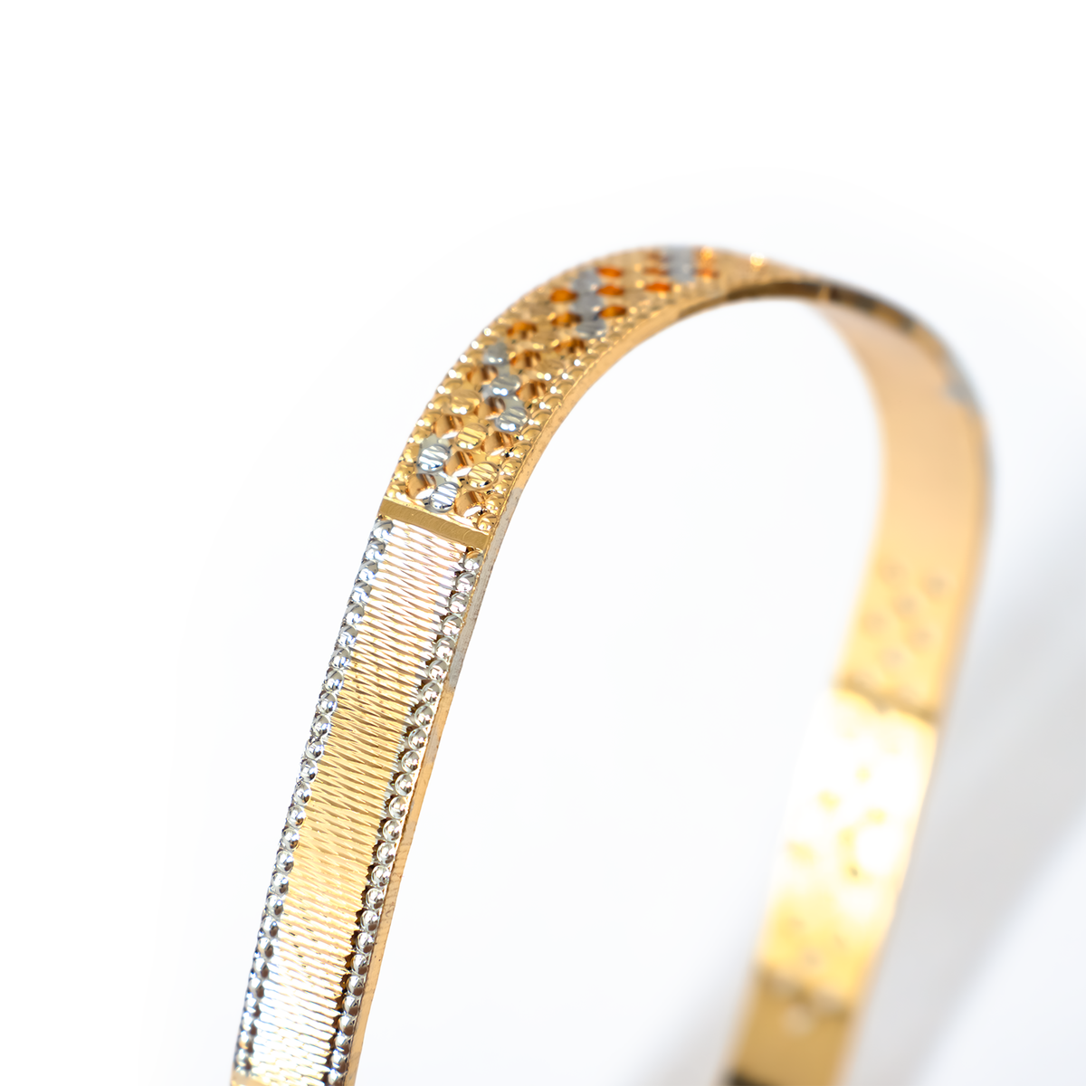 2-Tone Precision CNC bangles in gold plated finish – view 4 of 4