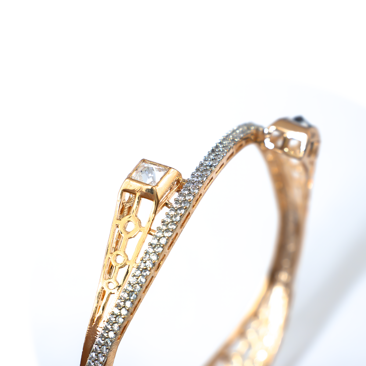 Starlight Swirl bangles in gold plated finish – view 4 of 4