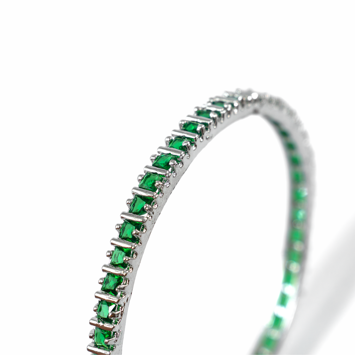 Winter Orchid Zirconia bangles in silver plated finish with cubic zirconia (CZ) stones – view 8 of 12