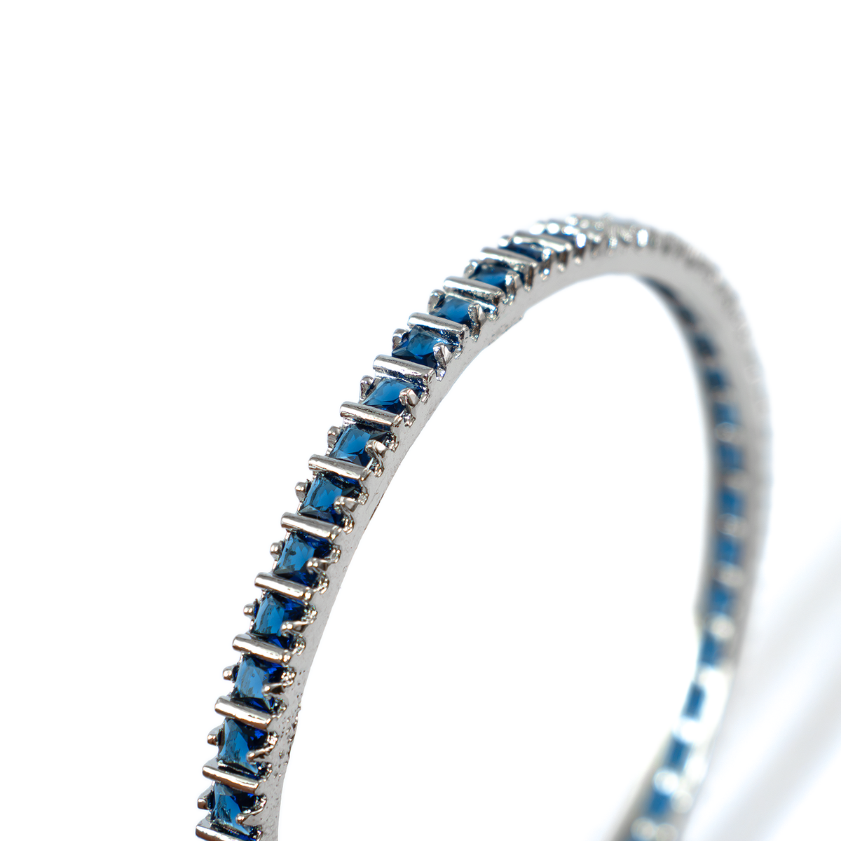 Winter Orchid Zirconia bangles in silver plated finish with cubic zirconia (CZ) stones – view 4 of 12