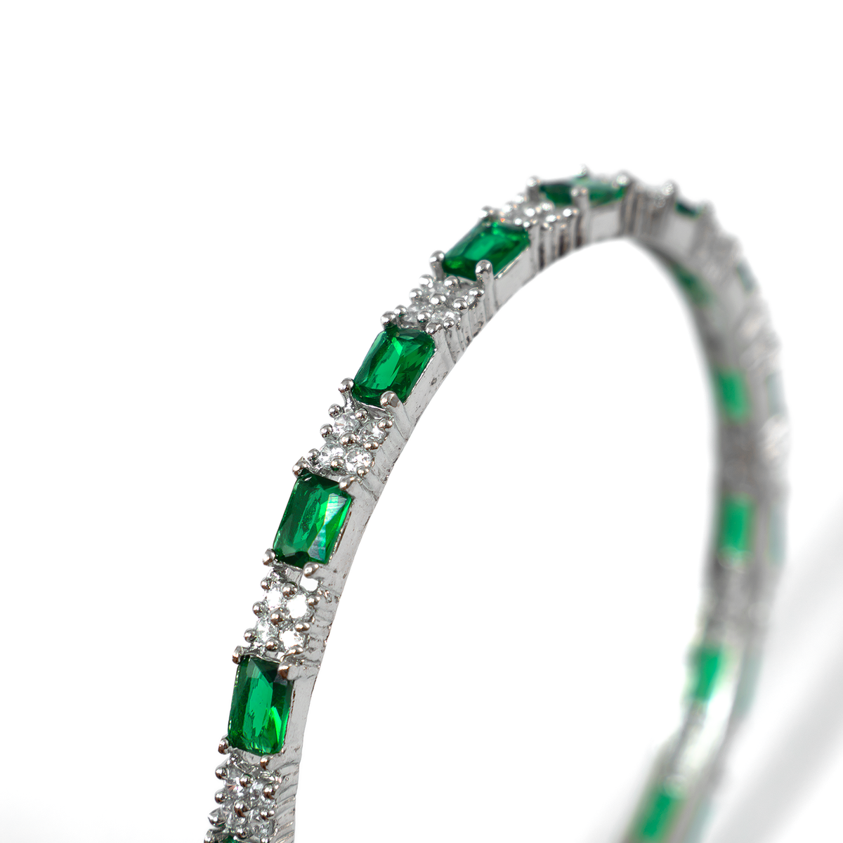 Purple Glam CZ bangles in silver plated finish with cubic zirconia (CZ) stones – view 12 of 16