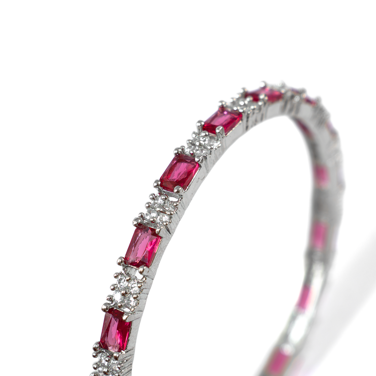 Purple Glam CZ bangles in silver plated finish with cubic zirconia (CZ) stones – view 16 of 16