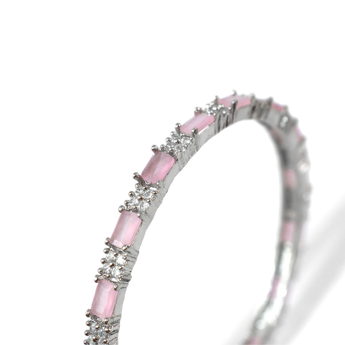 Purple Glam CZ bangles in silver plated finish with cubic zirconia (CZ) stones – view 4 of 16