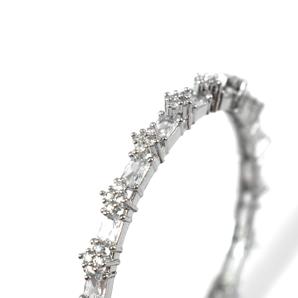 Blue Glow AD bangles in silver plated finish with sparkling American diamond (AD) stones – view 24 of 28