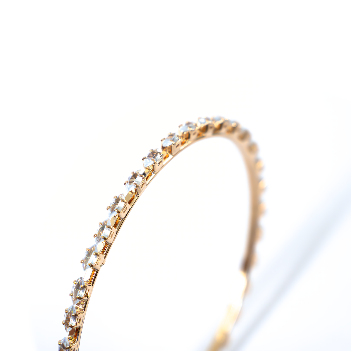 Oval Crystal bangles in gold plated finish with shining crystal stones – view 4 of 4