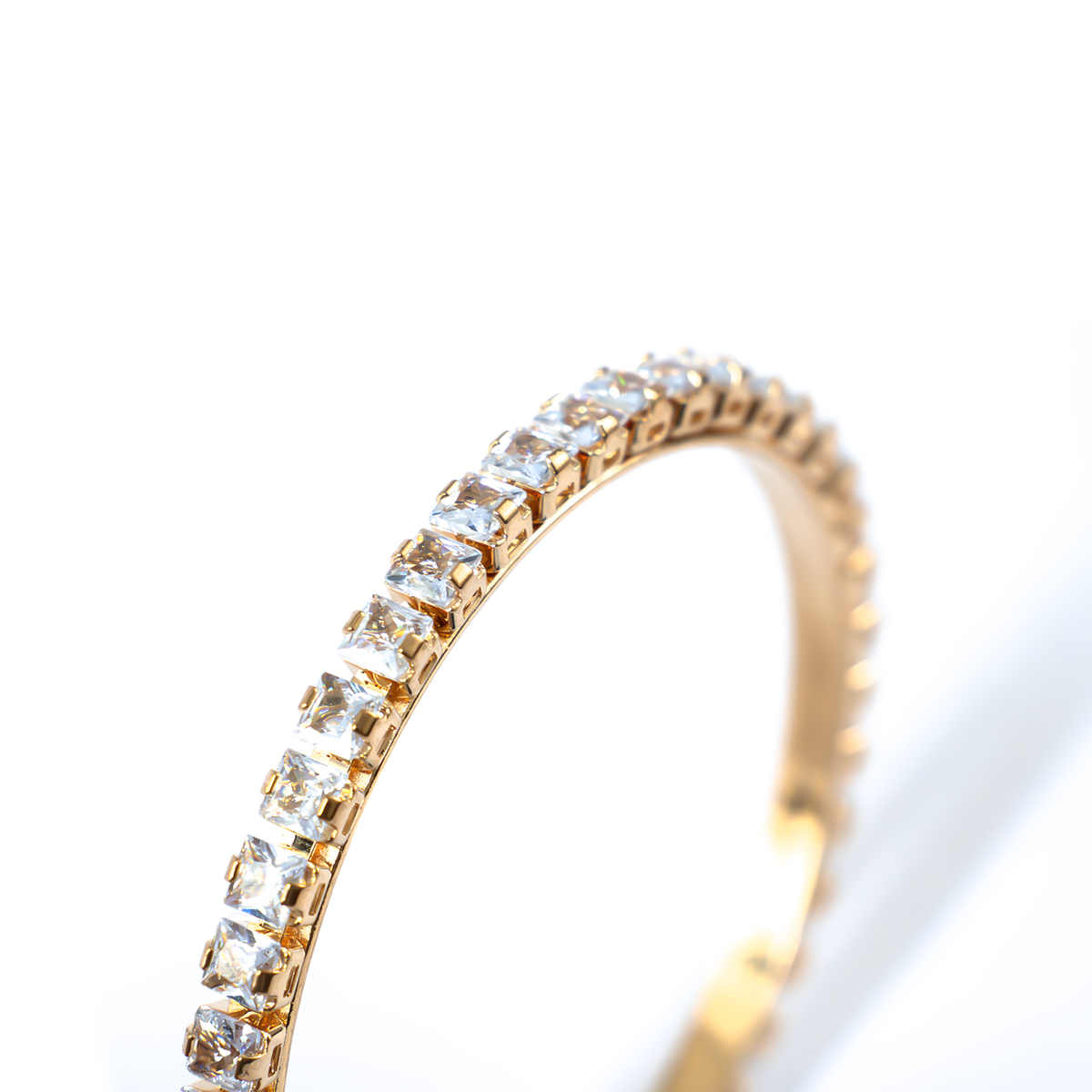 Space Square Crystal bangles in gold plated finish with shining crystal stones – view 4 of 4