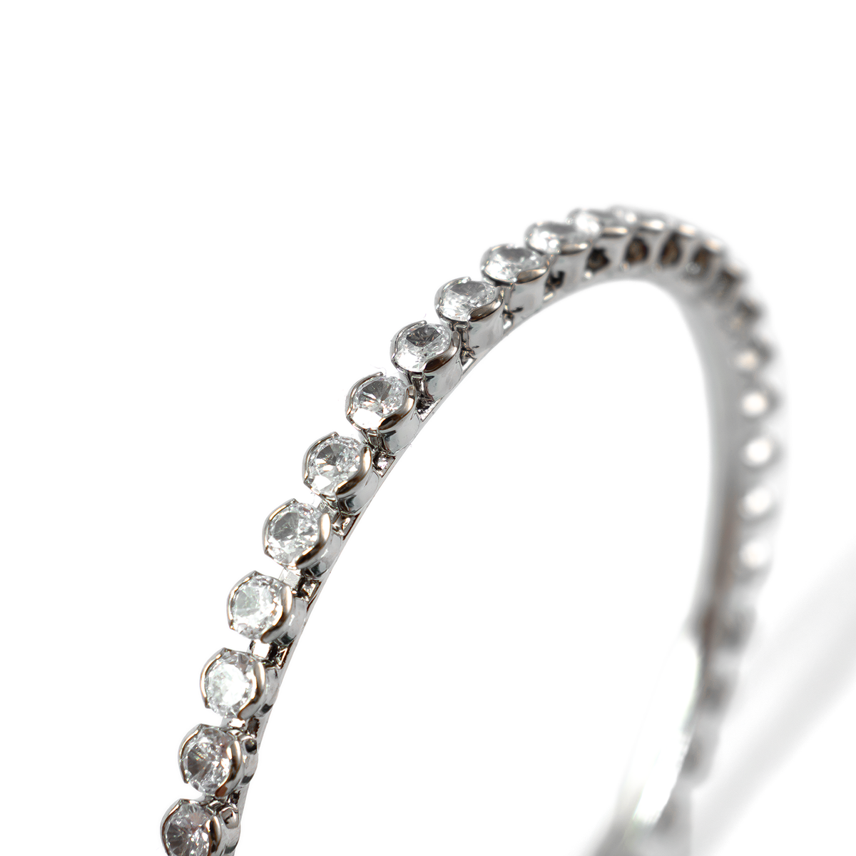 Circle Crystal bangles in silver plated finish with shining crystal stones – view 4 of 4