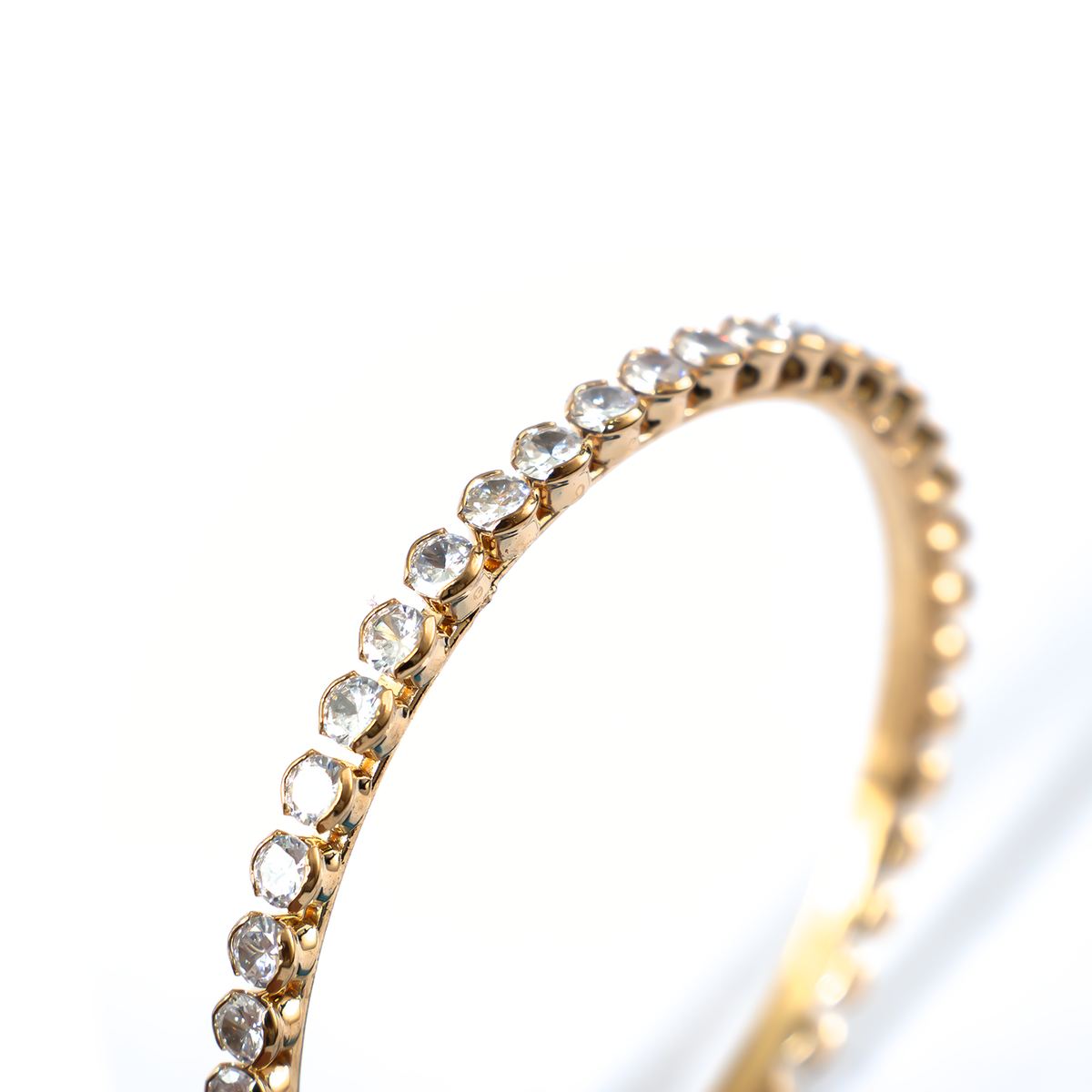 Circle Crystal bangles in gold plated finish with shining crystal stones – view 4 of 4