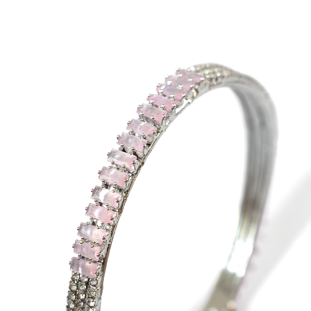 Stargaze Stone Crystal bangles in silver plated finish with shining crystal stones – view 8 of 16