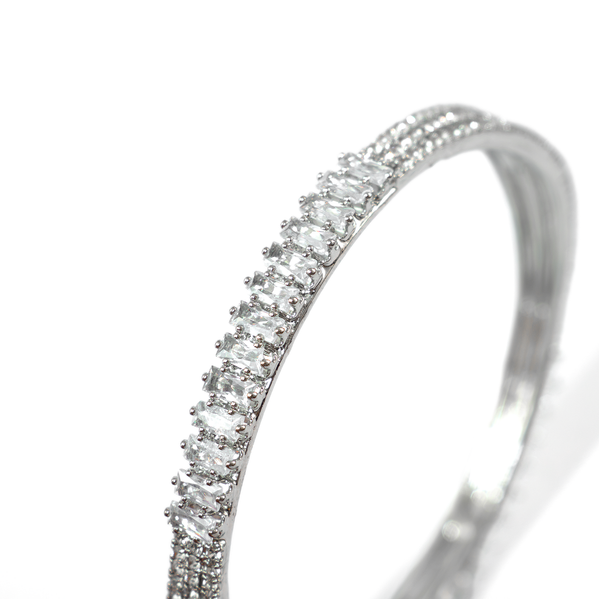 Stargaze Stone Crystal bangles in silver plated finish with shining crystal stones – view 12 of 16