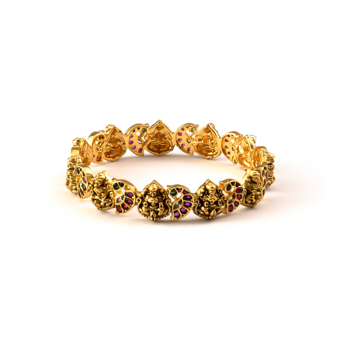 Antique Royal Trousseau bangles in 24K gold plated finish – view 3 of 4
