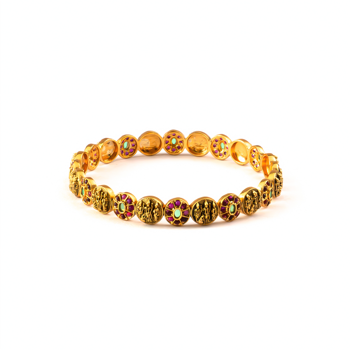 Temple Style bangles in 24K gold plated finish – view 7 of 8