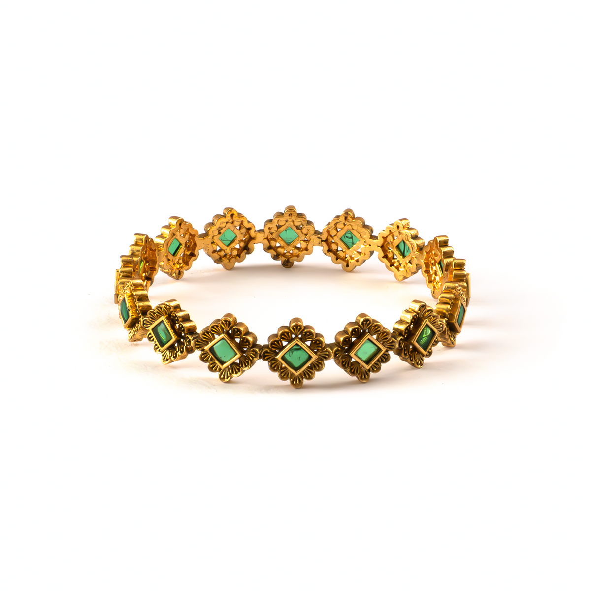 Rangoli Design bangles in 24K gold plated finish – view 7 of 8