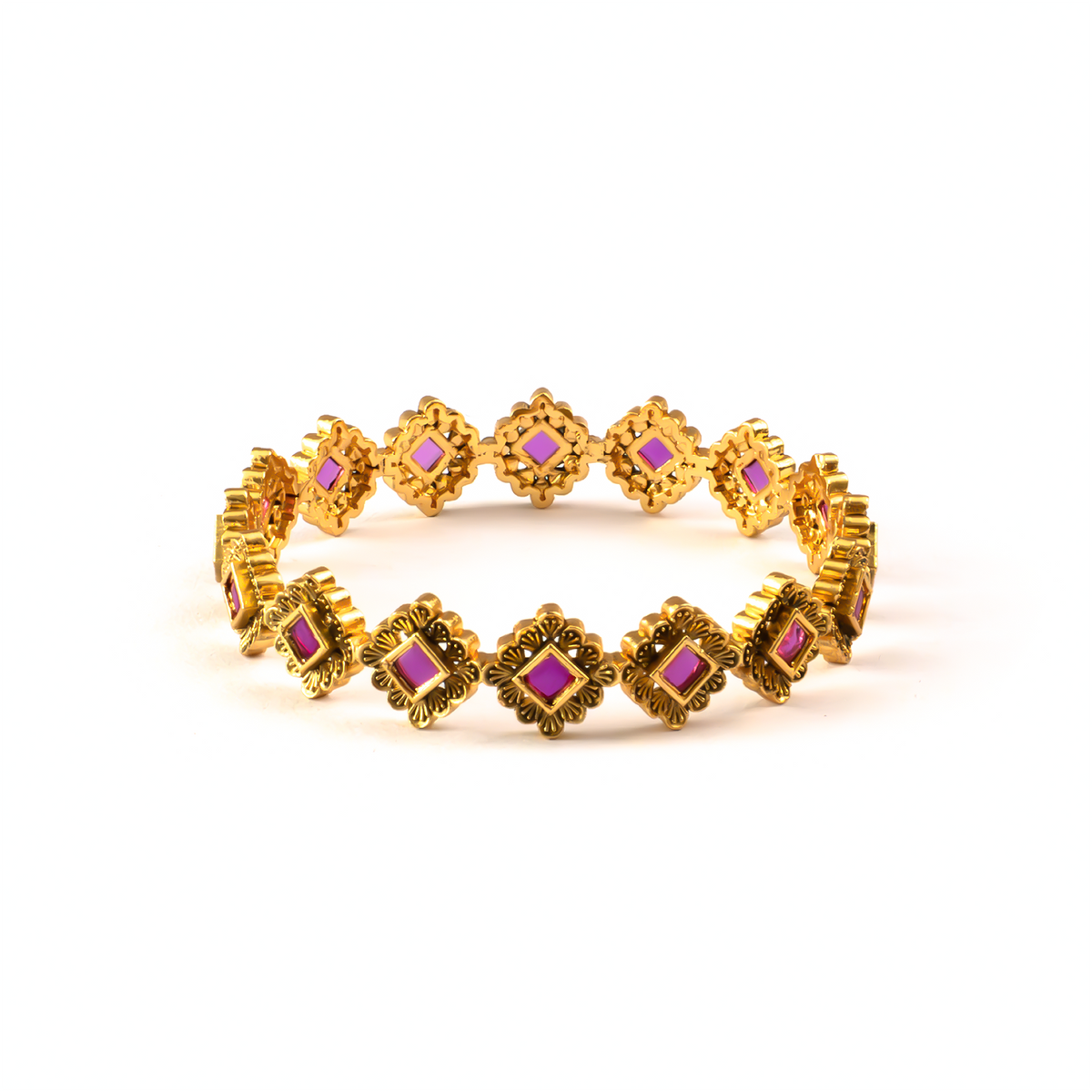 Rangoli Design bangles in 24K gold plated finish – view 3 of 8