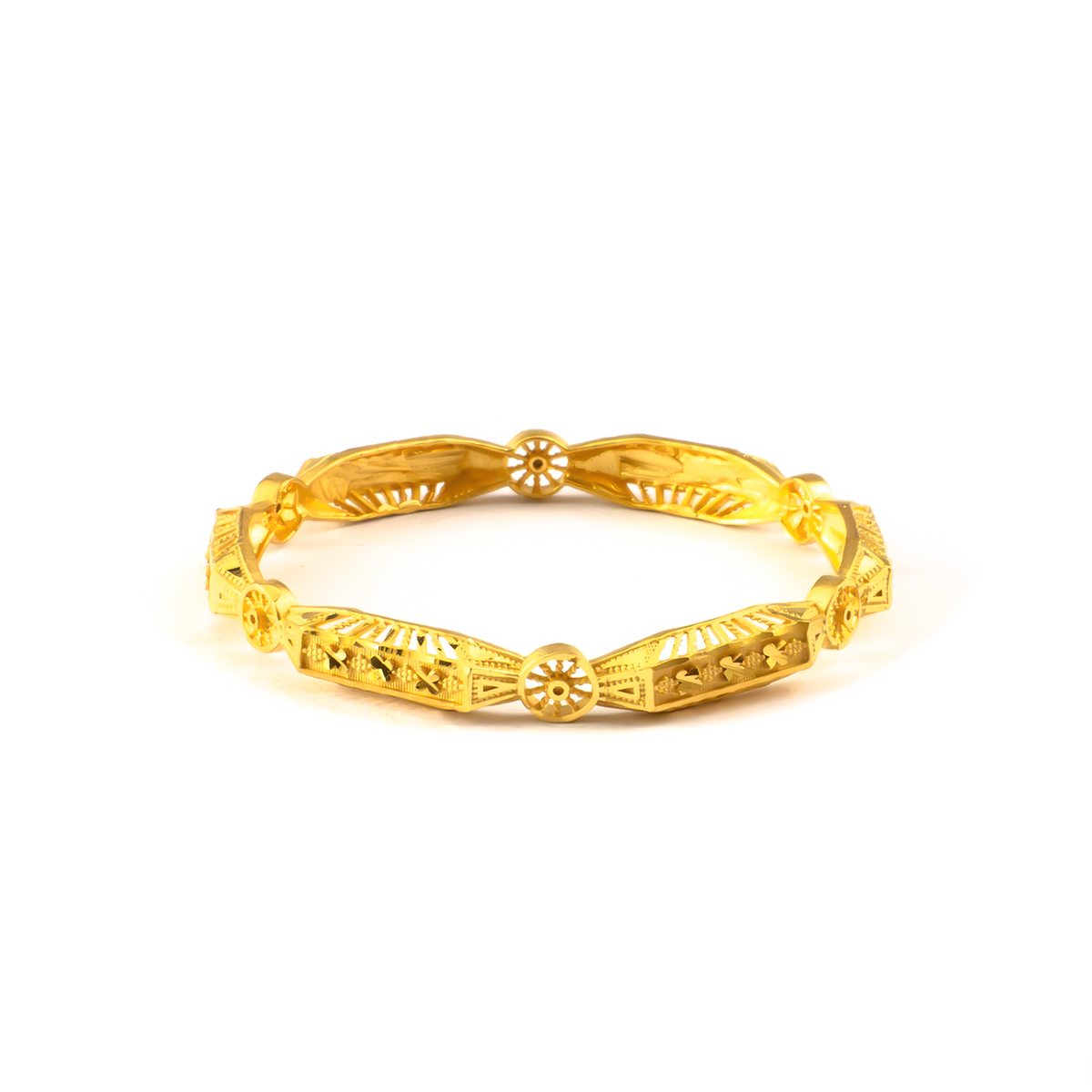 Forming Modern Minimalist bangles in 22K gold plated finish – view 3 of 4