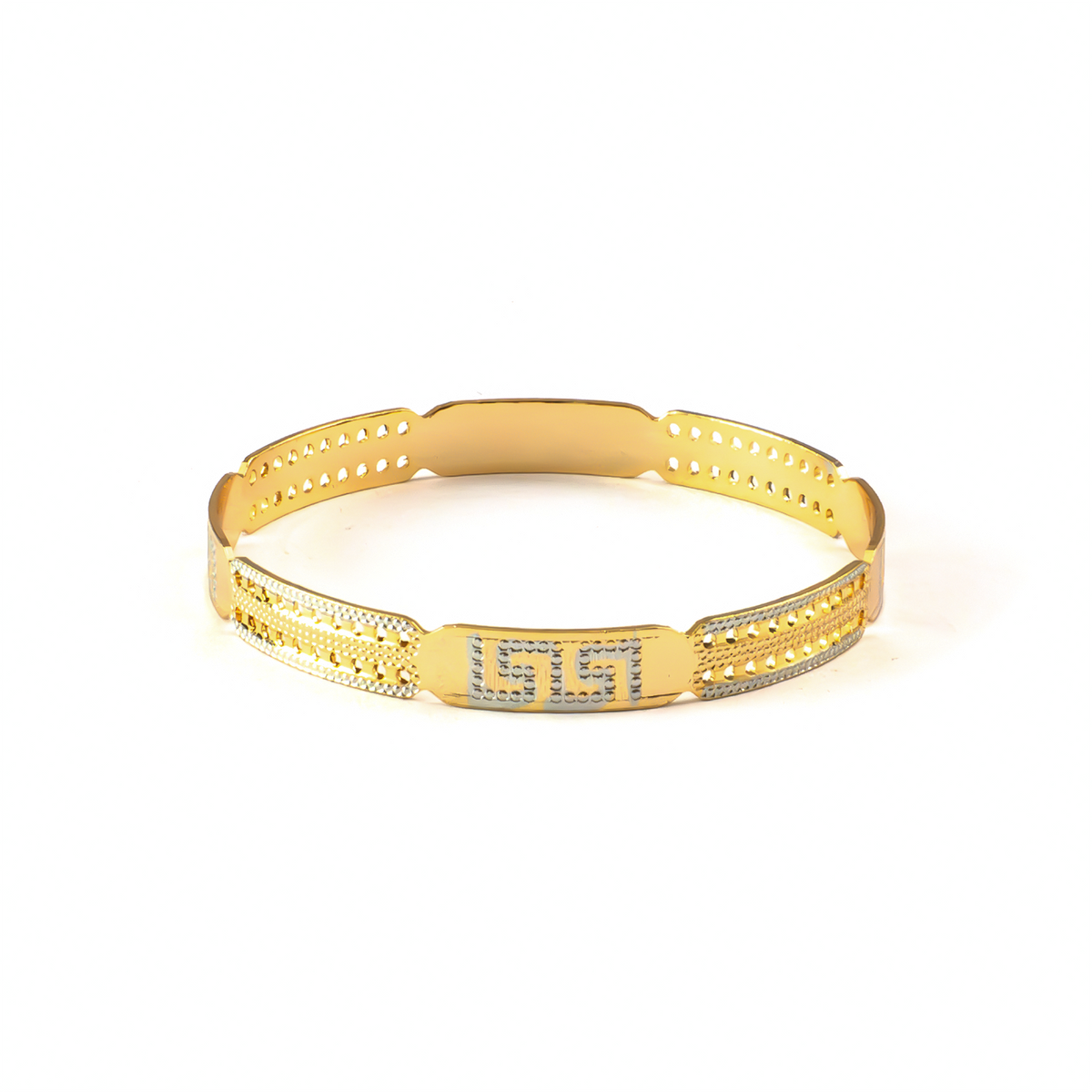 DuoGlow 2-Tone CNC bangles in gold plated finish – view 3 of 4
