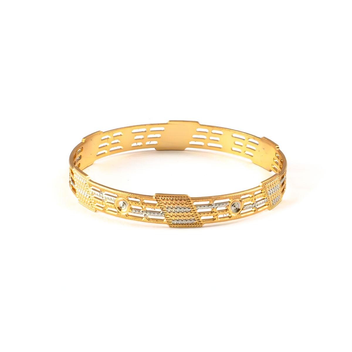 2-Tone CNC Bole Churiyan bangles in gold plated finish – view 3 of 4