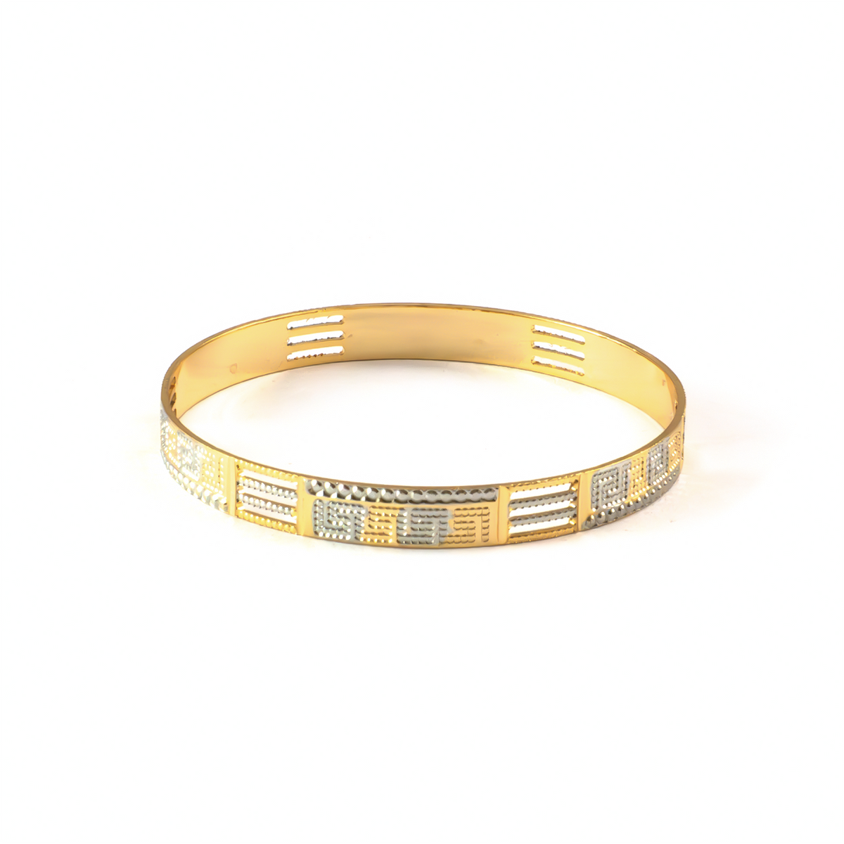 Golden Hour 2-Tone CNC bangles in gold plated finish – view 3 of 4