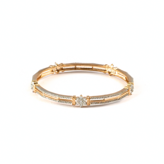Helix Pavé AD bangles in gold plated finish with sparkling American diamond (AD) stones – view 2 of 4
