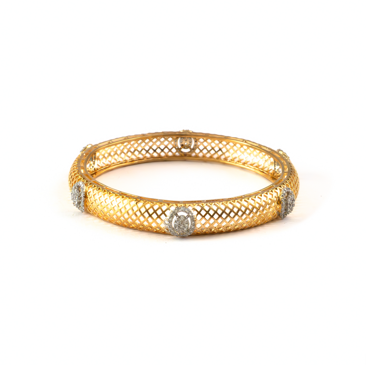 Infinity Sparkle bangles in gold plated finish – view 3 of 4