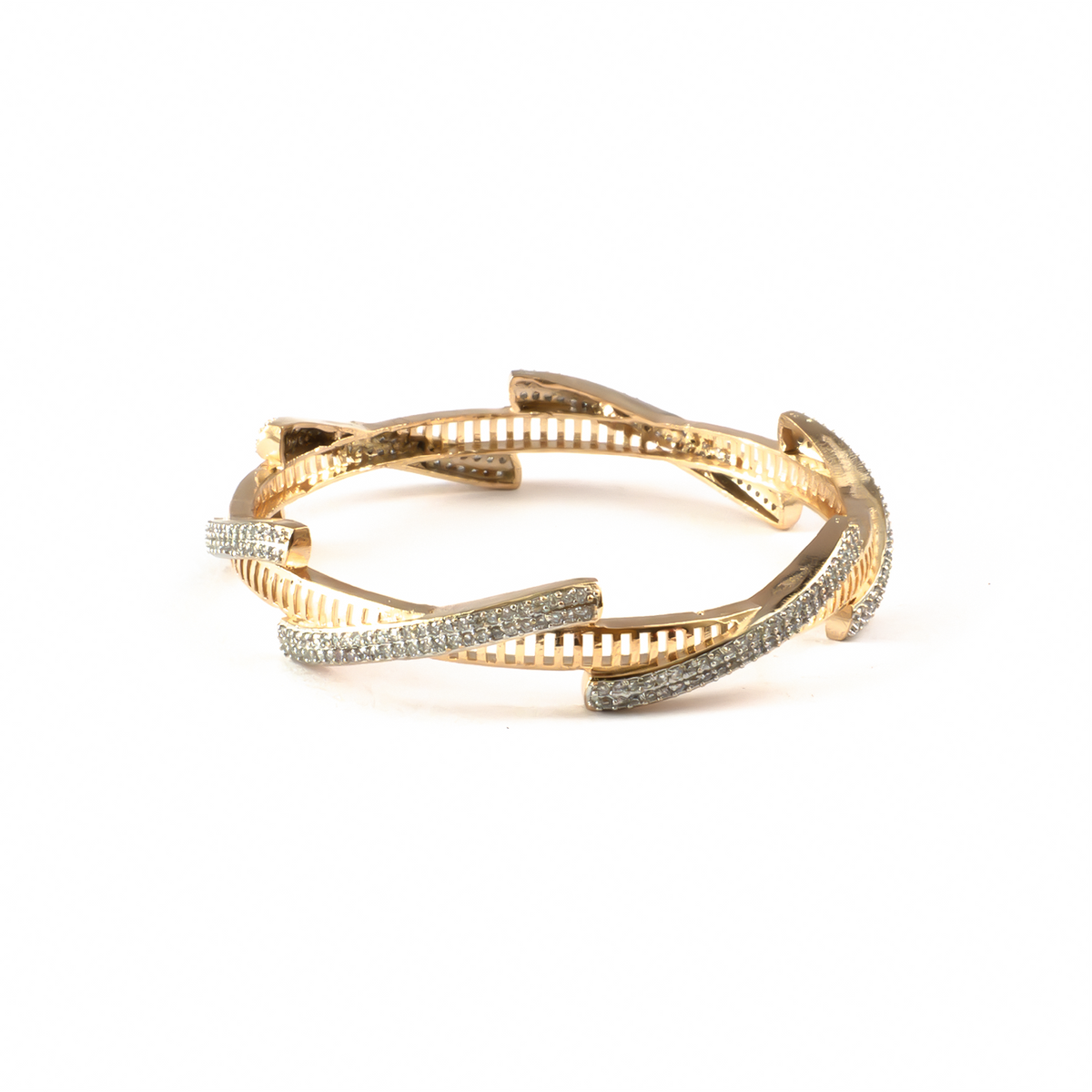 Luminary Gold Orbit bangles in gold plated finish – view 3 of 4