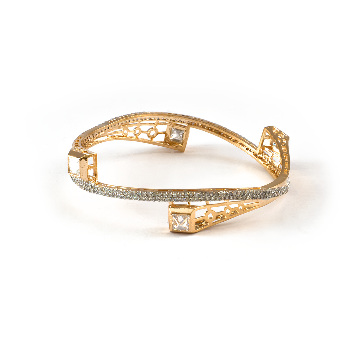 Starlight Swirl bangles in gold plated finish – view 3 of 4