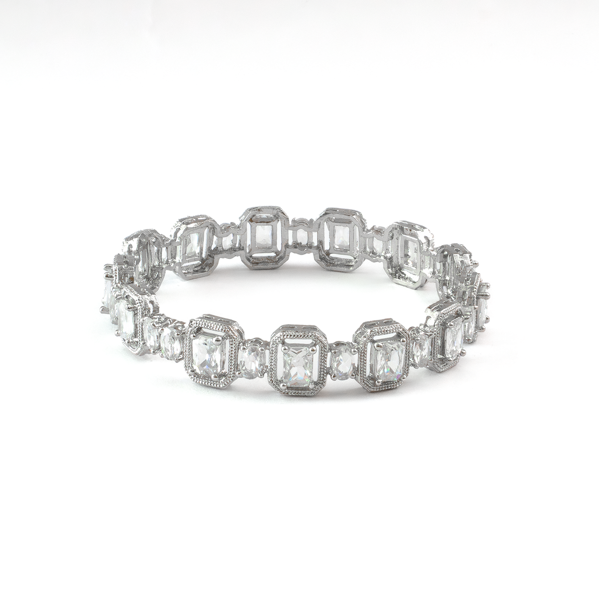 Midnight Petals bangles in silver plated finish – view 27 of 28