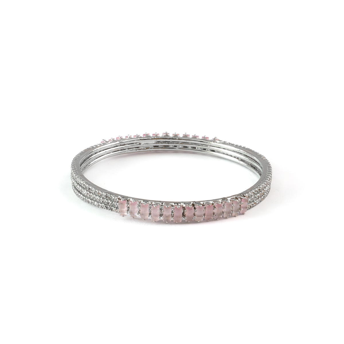 Stargaze Stone Crystal bangles in silver plated finish with shining crystal stones – view 7 of 16