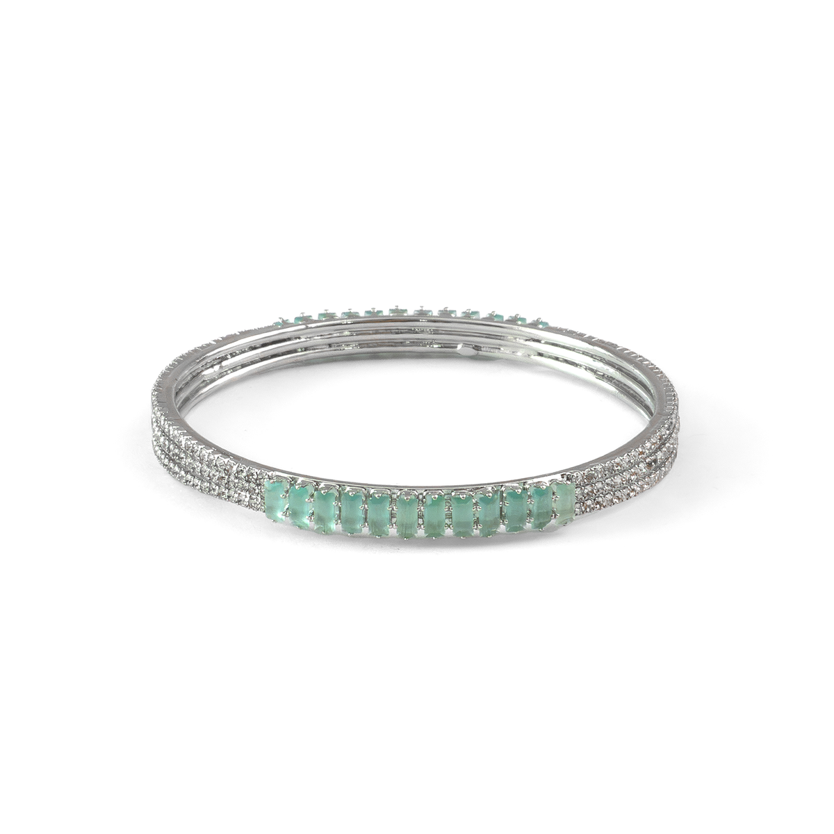 Stargaze Stone Crystal bangles in silver plated finish with shining crystal stones – view 3 of 16