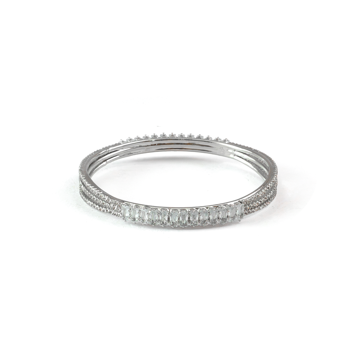 Stargaze Stone Crystal bangles in silver plated finish with shining crystal stones – view 11 of 16