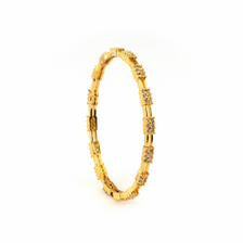 White Stone & CZ Handcrafted bangles in 22K gold plated finish with cubic zirconia (CZ) stones