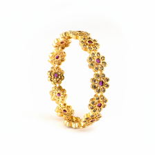 Floral Design bangles in 24K gold plated finish