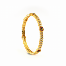 Contemporary Glamour AD bangles in 24K gold plated finish with sparkling American diamond (AD) stones