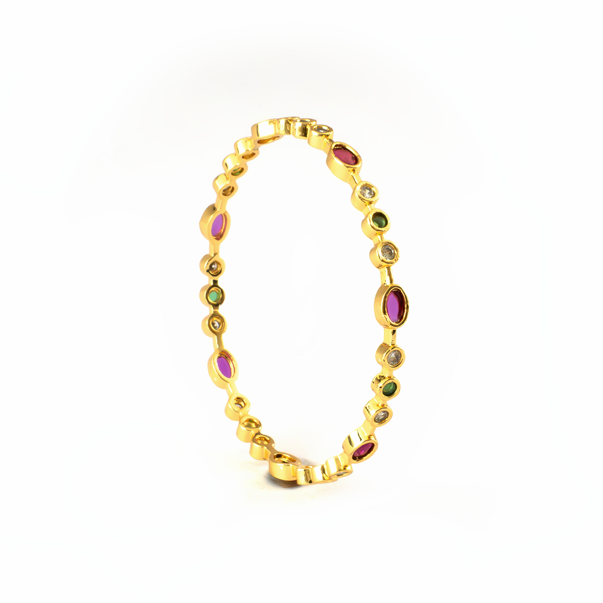 Royal Heritage Ruby & Emerald bangles in 24K gold plated finish with ruby & emerald-green stones