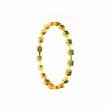 Garden Green AD bangles in 24K gold plated finish with sparkling American diamond (AD) stones