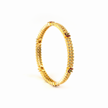 Opulent Ruby & White AD bangles in gold plated finish with ruby & white American diamond (AD) stones