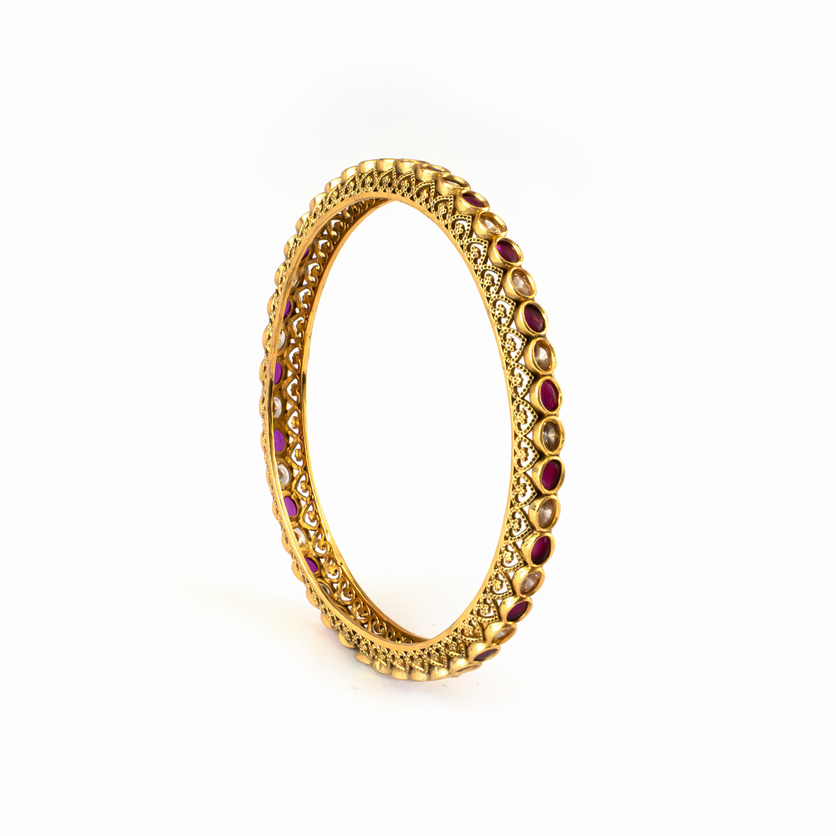 Majestic Antique Artisan bangles in 24K gold plated finish
