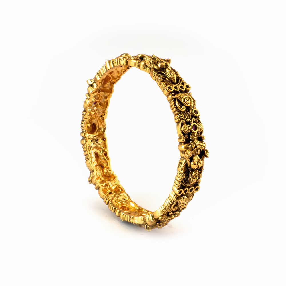 Imperial Antique Handcrafted bangles in 24K gold plated finish